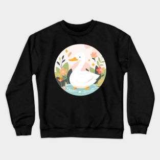 Cottagecore Kawaii Anime Duck Gifts Girls Womens Funny Duck Crewneck Sweatshirt